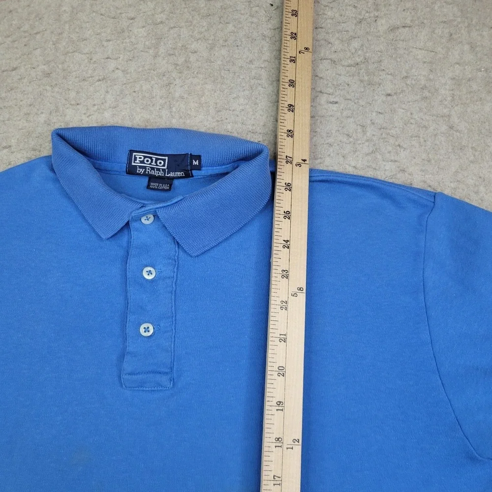Vintage Polo Ralph Lauren Shirt Mens M Blue Short Sleeve Golf Logo USA‎